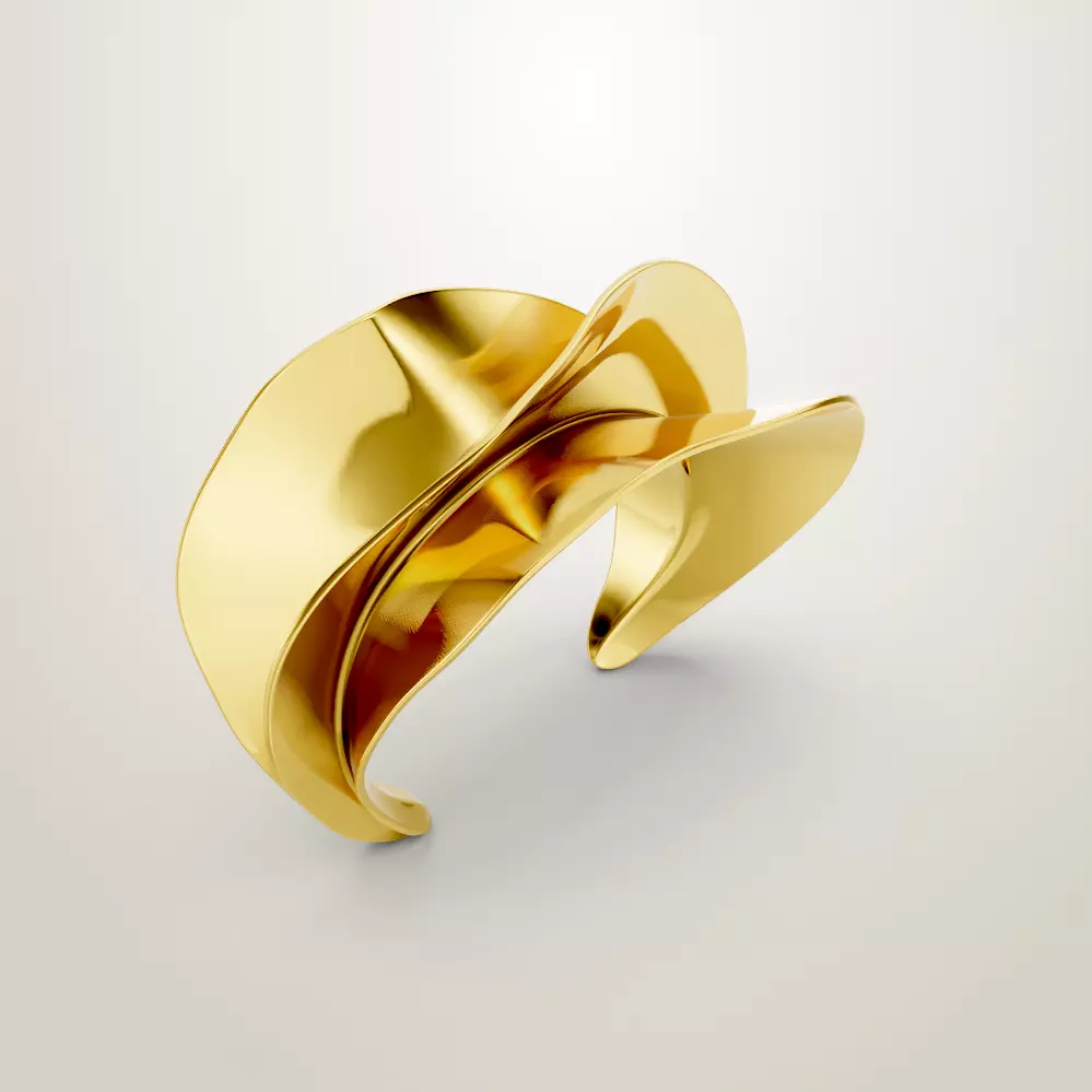 Celin swirl bracelet bangle 3D print model_6