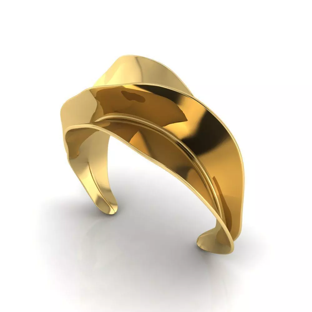 Celin swirl bracelet bangle 3D print model_7
