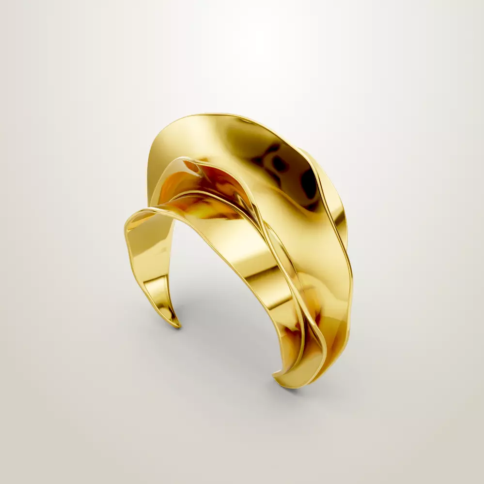 Celin swirl bracelet bangle 3D print model_5