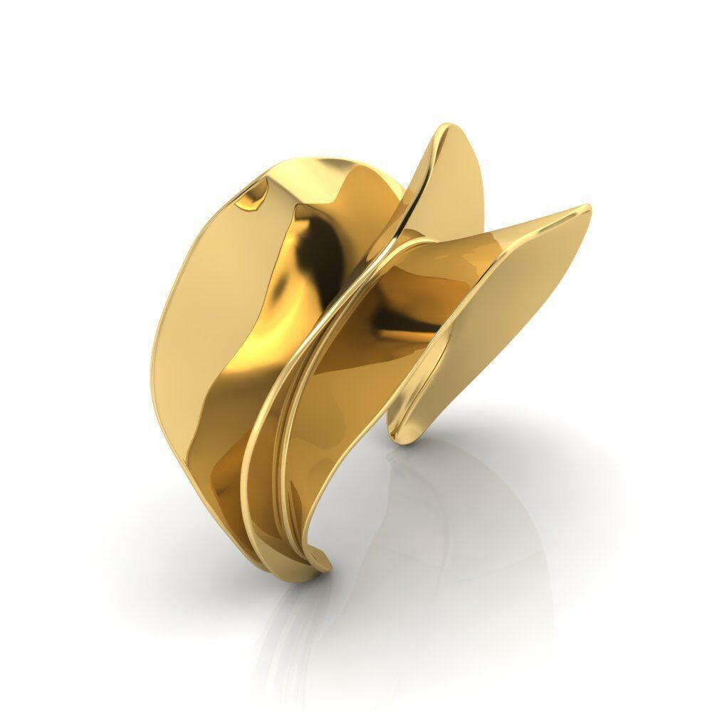 Celin swirl bracelet bangle 3D print model_13