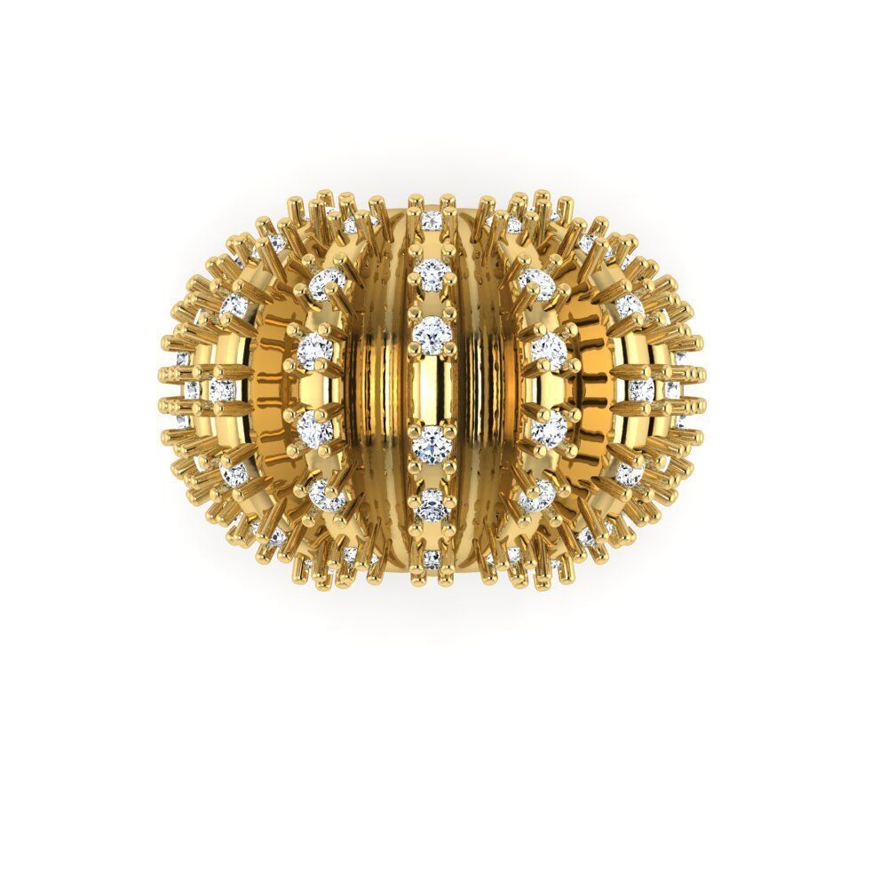 Crystal Fern Cocktail Ring Bottega Veneta 3D print model_2