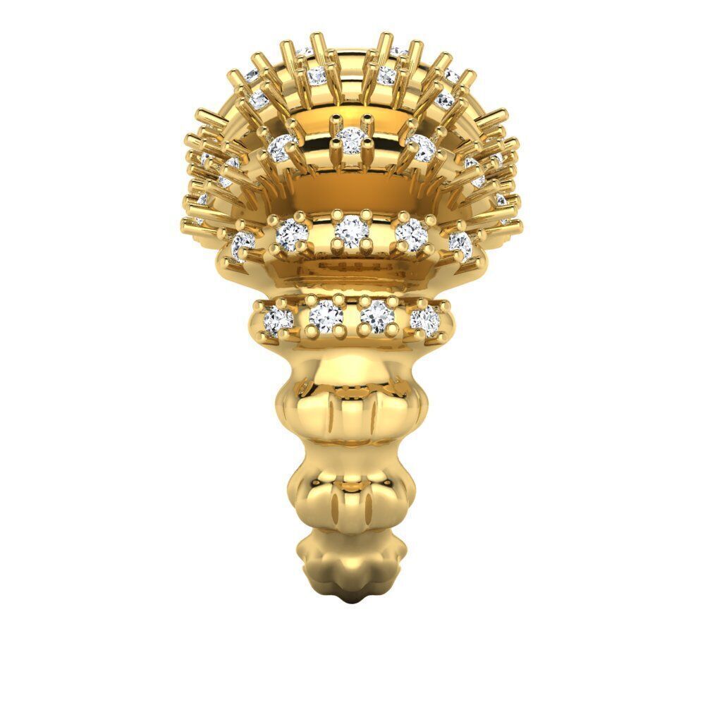 Crystal Fern Cocktail Ring Bottega Veneta 3D print model_3