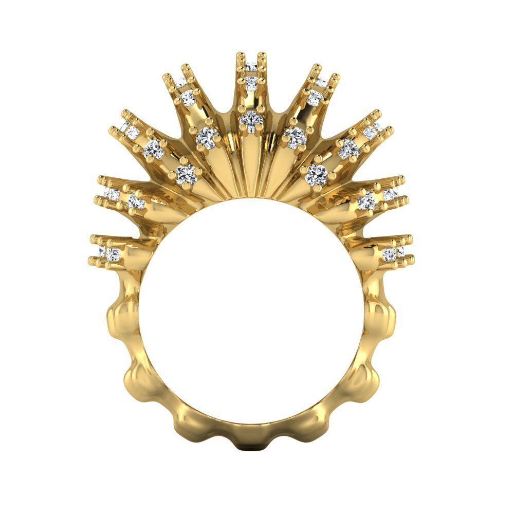 Crystal Fern Cocktail Ring Bottega Veneta 3D print model_1
