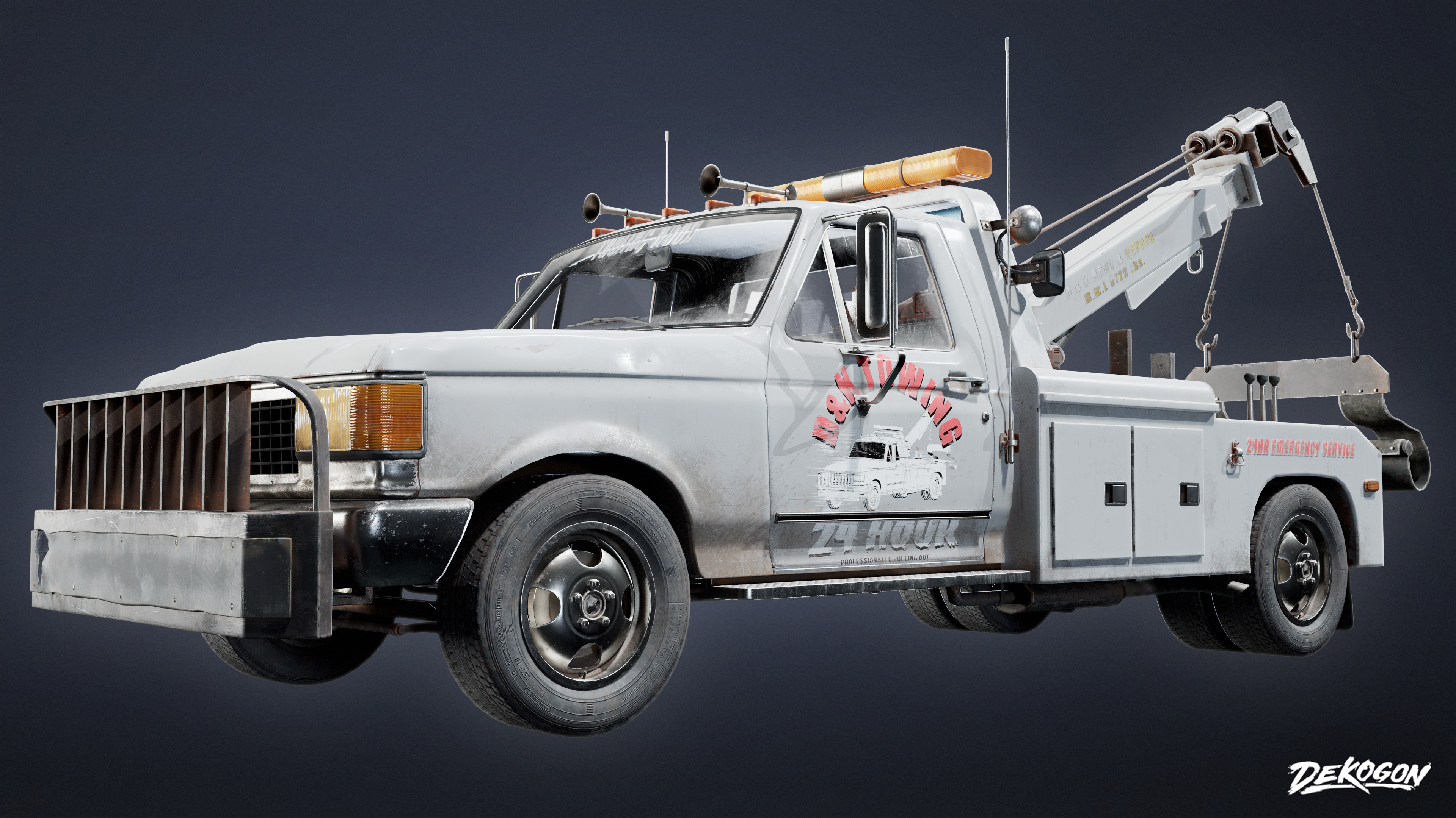 VEHICLES - Tow Truck 01 - LOW POLY Low-poly 3D model_1