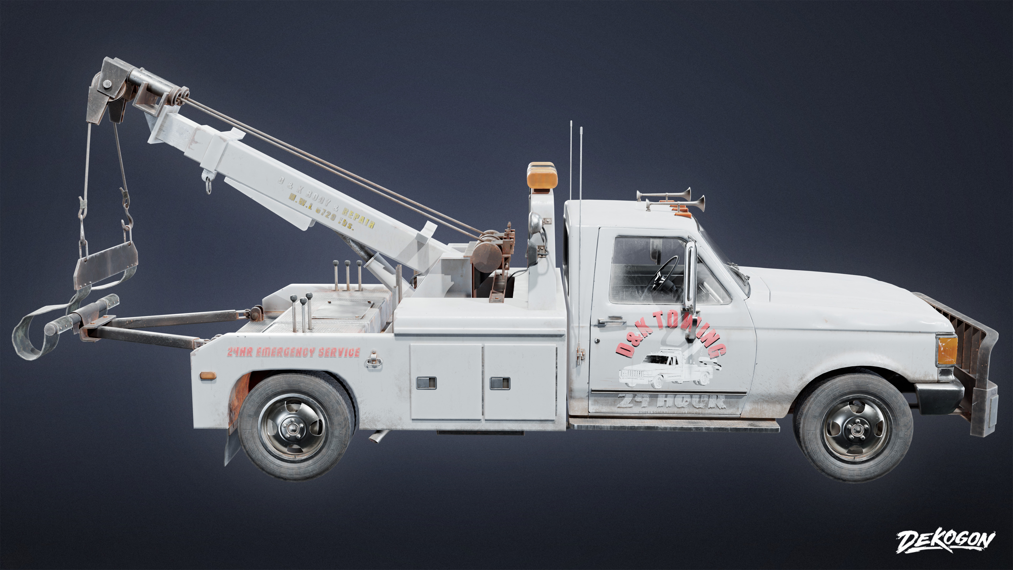 VEHICLES - Tow Truck 01 - LOW POLY Low-poly 3D model_3