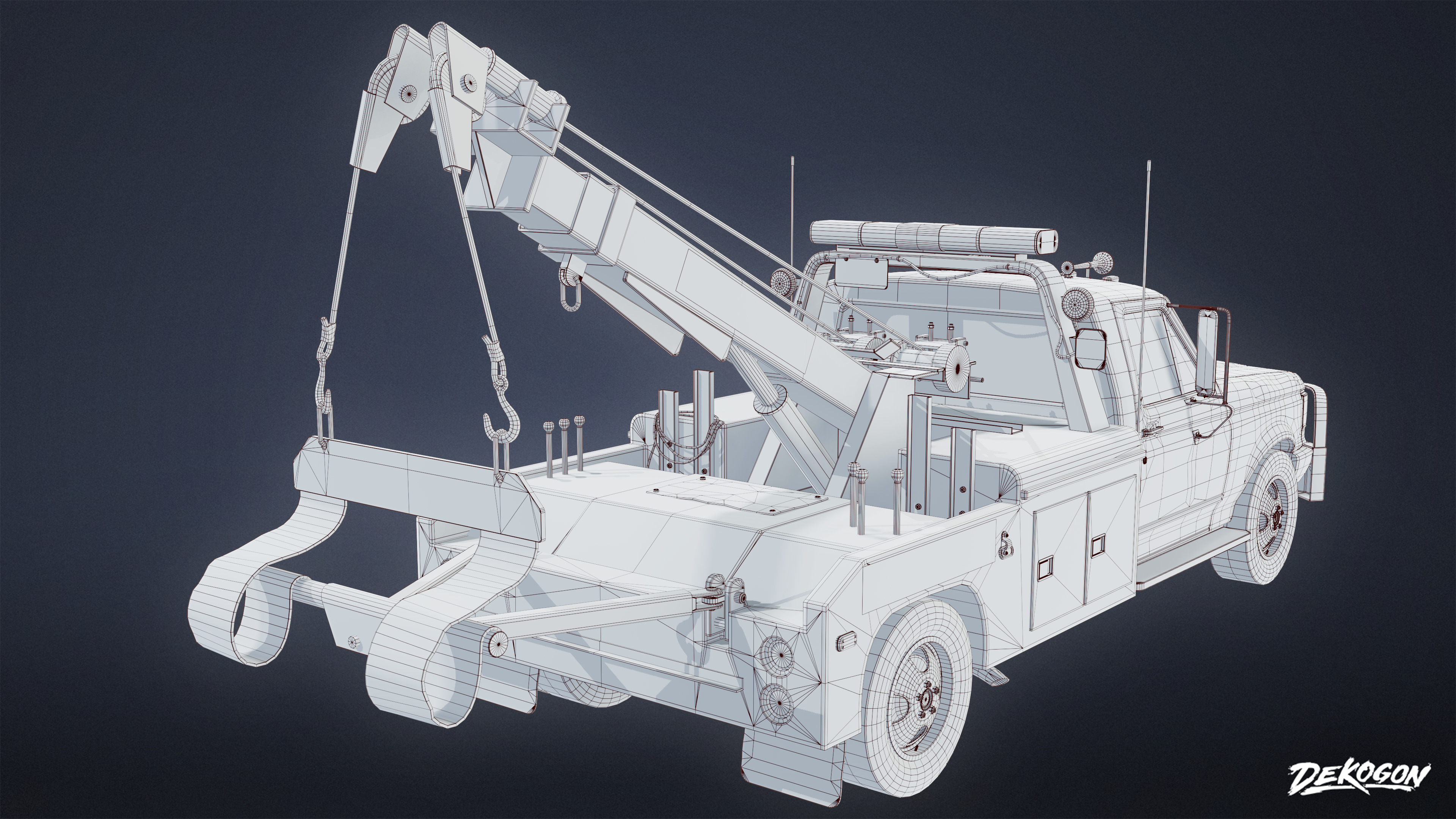 VEHICLES - Tow Truck 01 - LOW POLY Low-poly 3D model_9