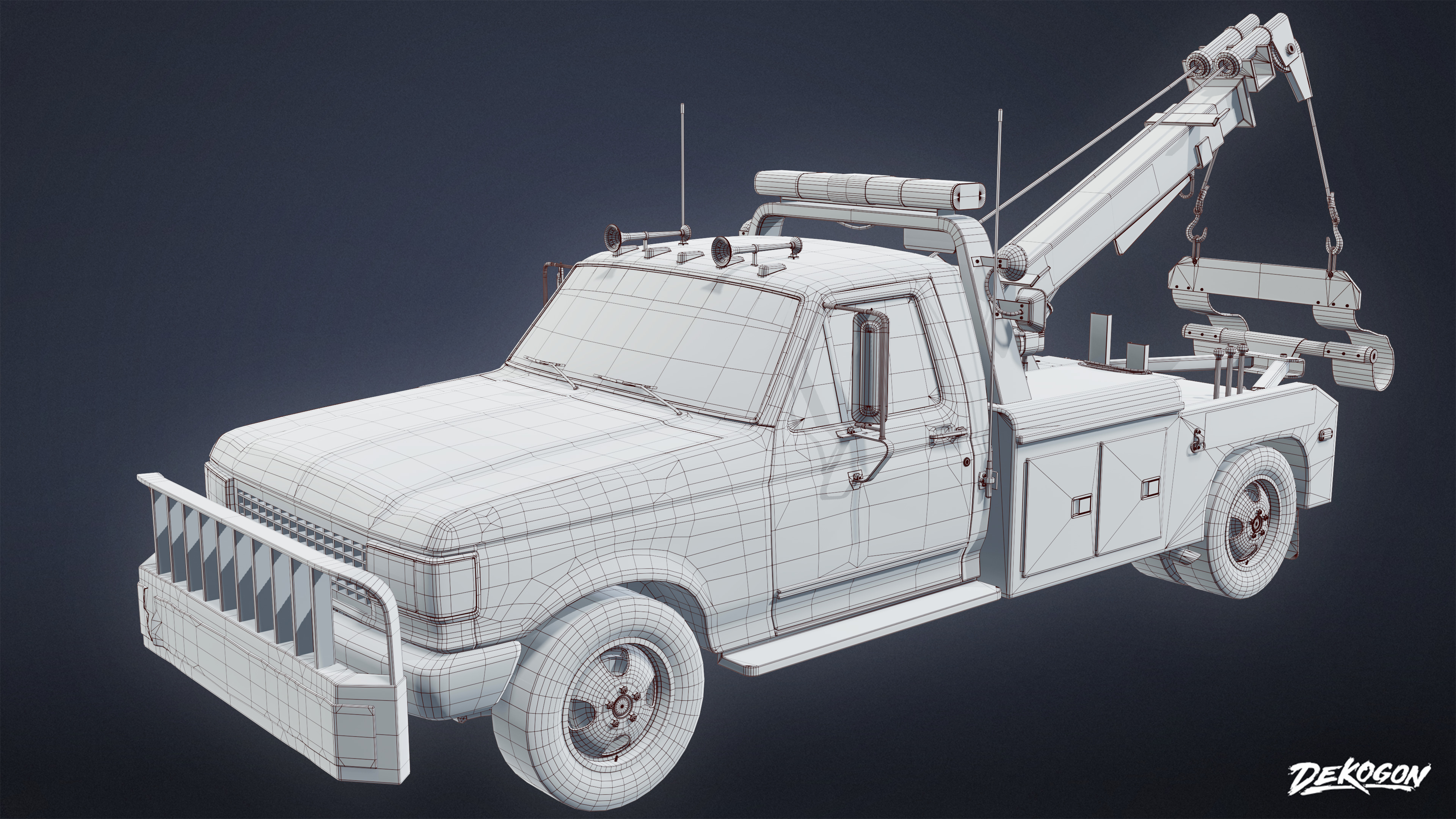 VEHICLES - Tow Truck 01 - LOW POLY Low-poly 3D model_8