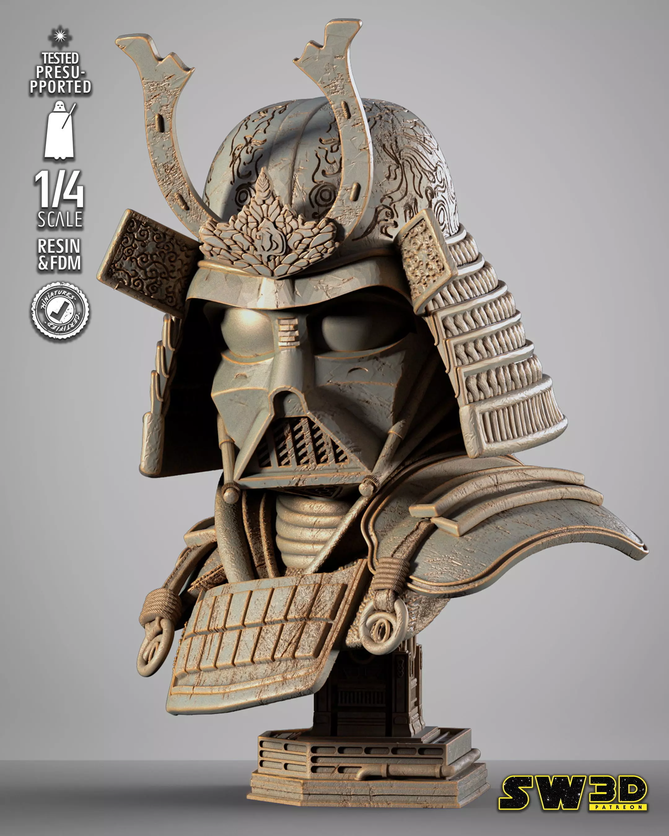 STAR WARS Darth Vader Samurai Portrait Bust 3D print model