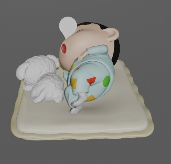 SHINCHAN AND SHIRO SLEEPING - CRAYON SHIN-CHAN 3D print model_6