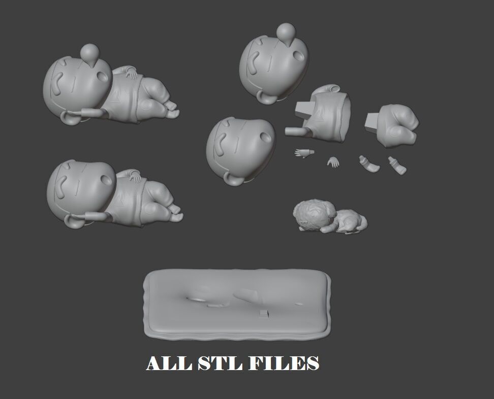 SHINCHAN AND SHIRO SLEEPING - CRAYON SHIN-CHAN 3D print model_14