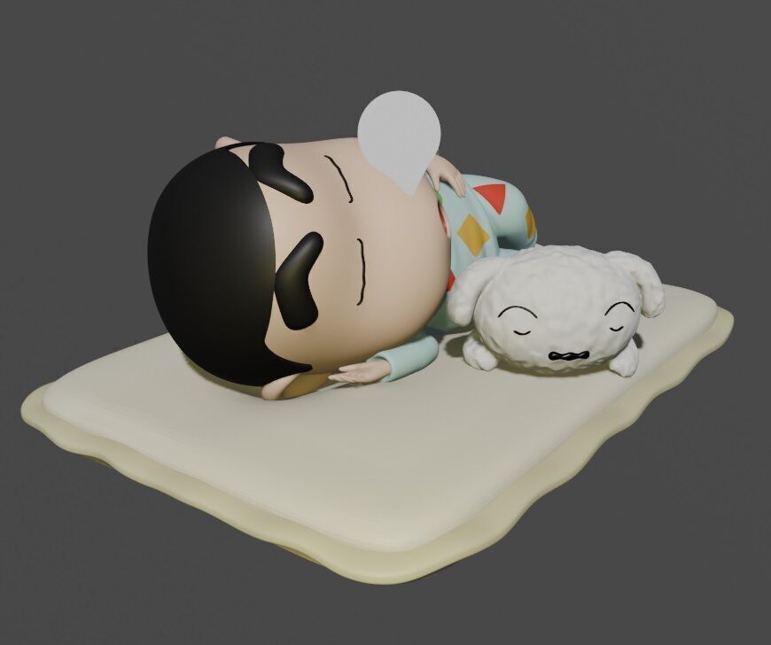 SHINCHAN AND SHIRO SLEEPING - CRAYON SHIN-CHAN 3D print model_5