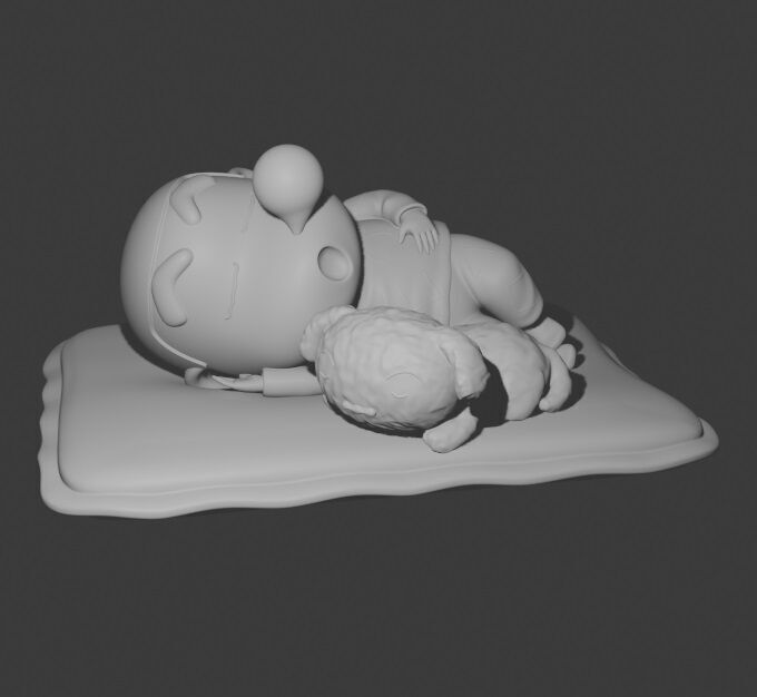 SHINCHAN AND SHIRO SLEEPING - CRAYON SHIN-CHAN 3D print model_10