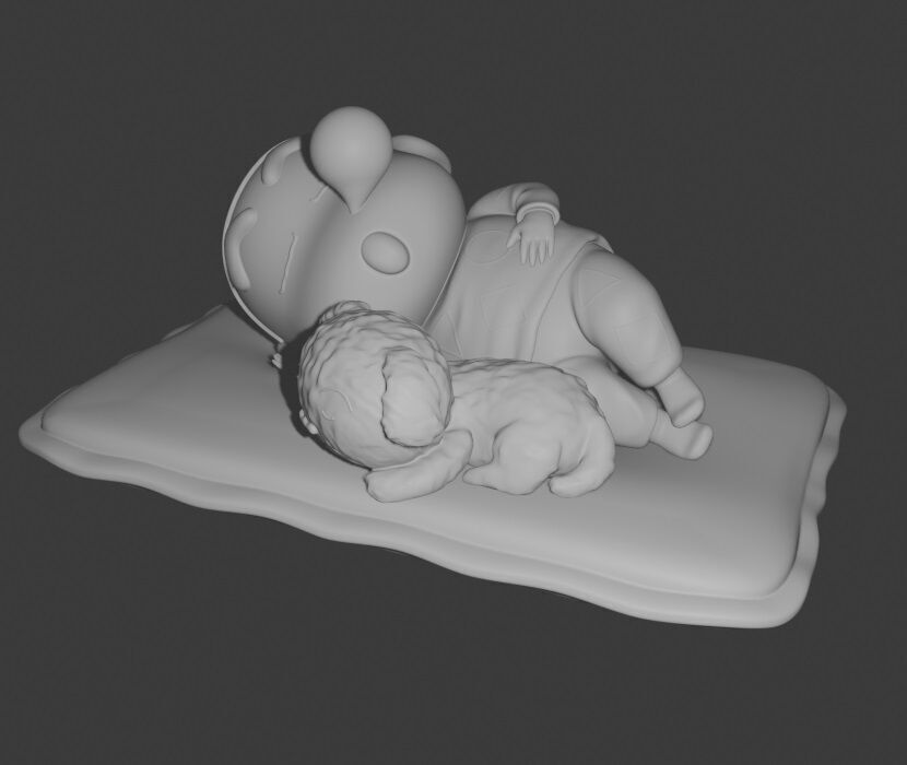 SHINCHAN AND SHIRO SLEEPING - CRAYON SHIN-CHAN 3D print model_9
