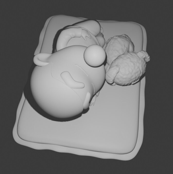 SHINCHAN AND SHIRO SLEEPING - CRAYON SHIN-CHAN 3D print model_11