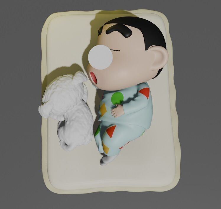 SHINCHAN AND SHIRO SLEEPING - CRAYON SHIN-CHAN 3D print model_4