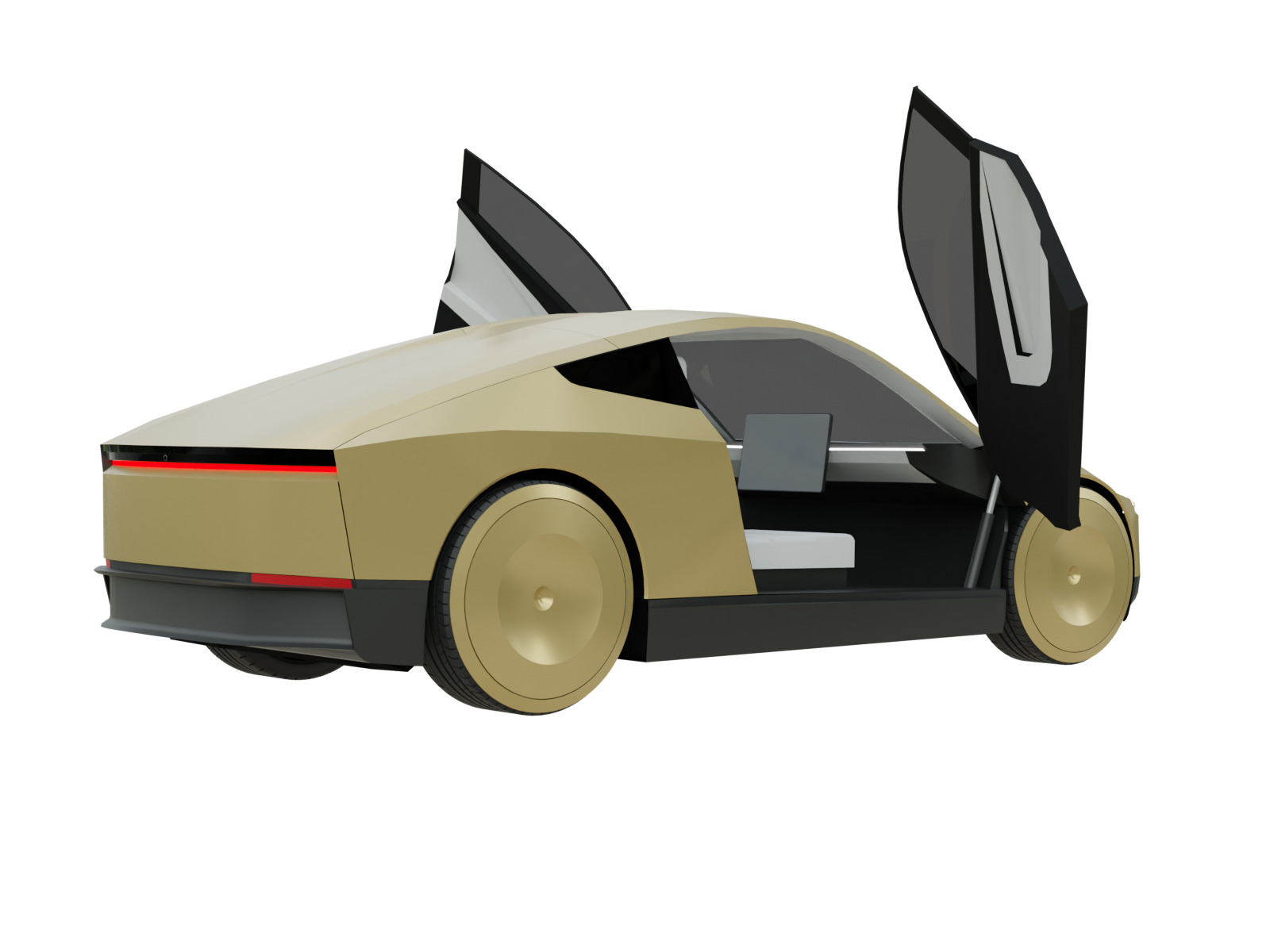 Tesla Cybercab Robotaxi Low-poly 3D model_3