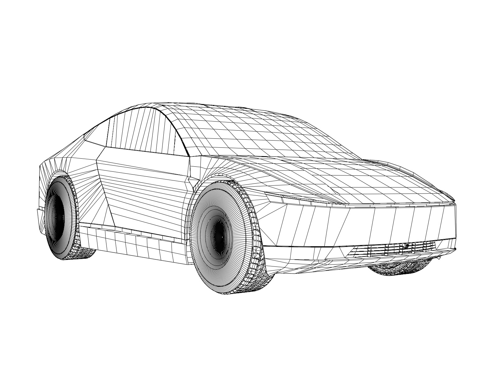 Tesla Cybercab Robotaxi Low-poly 3D model_8