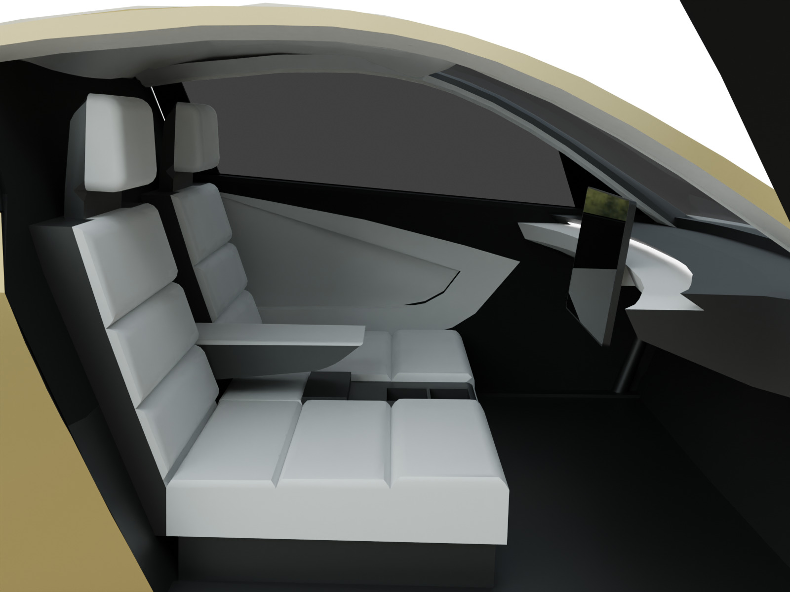 Tesla Cybercab Robotaxi Low-poly 3D model_6