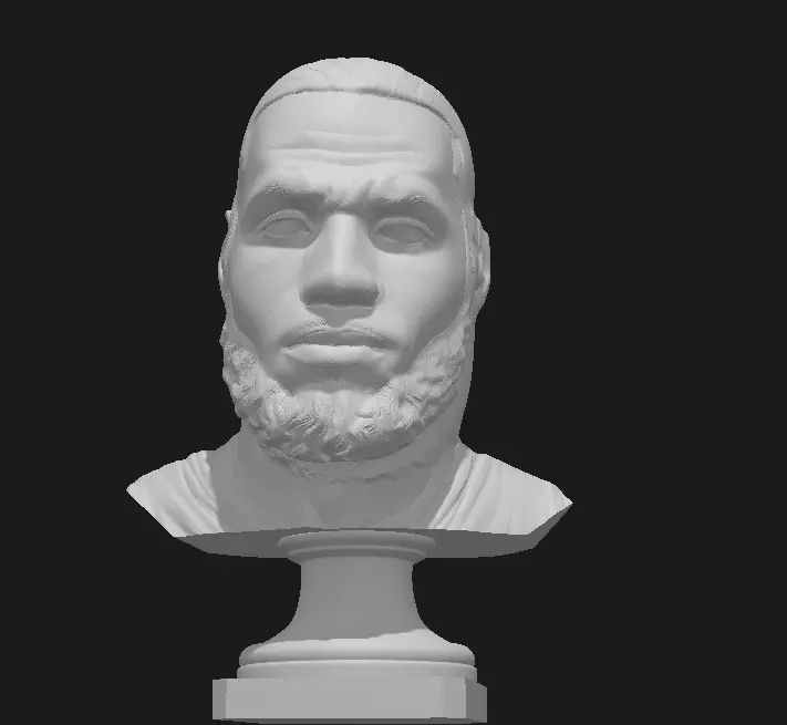 Lebron James Basketball Portrait Head 3D print model_0