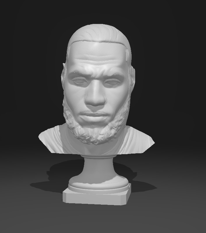 Lebron James Basketball Portrait Head 3D print model_2