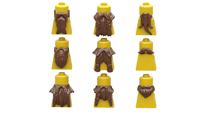 TwindBricks3D - Minifigures beard 3D print model