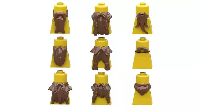 TwindBricks3D - Minifigures beard 3D print model TwindBricks3D - Minifigures beard 3D print model