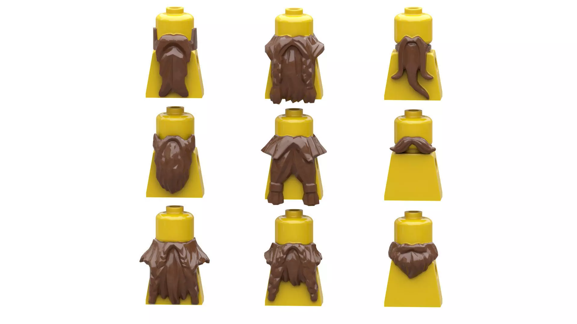TwindBricks3D - Minifigures beard 3D print model_0