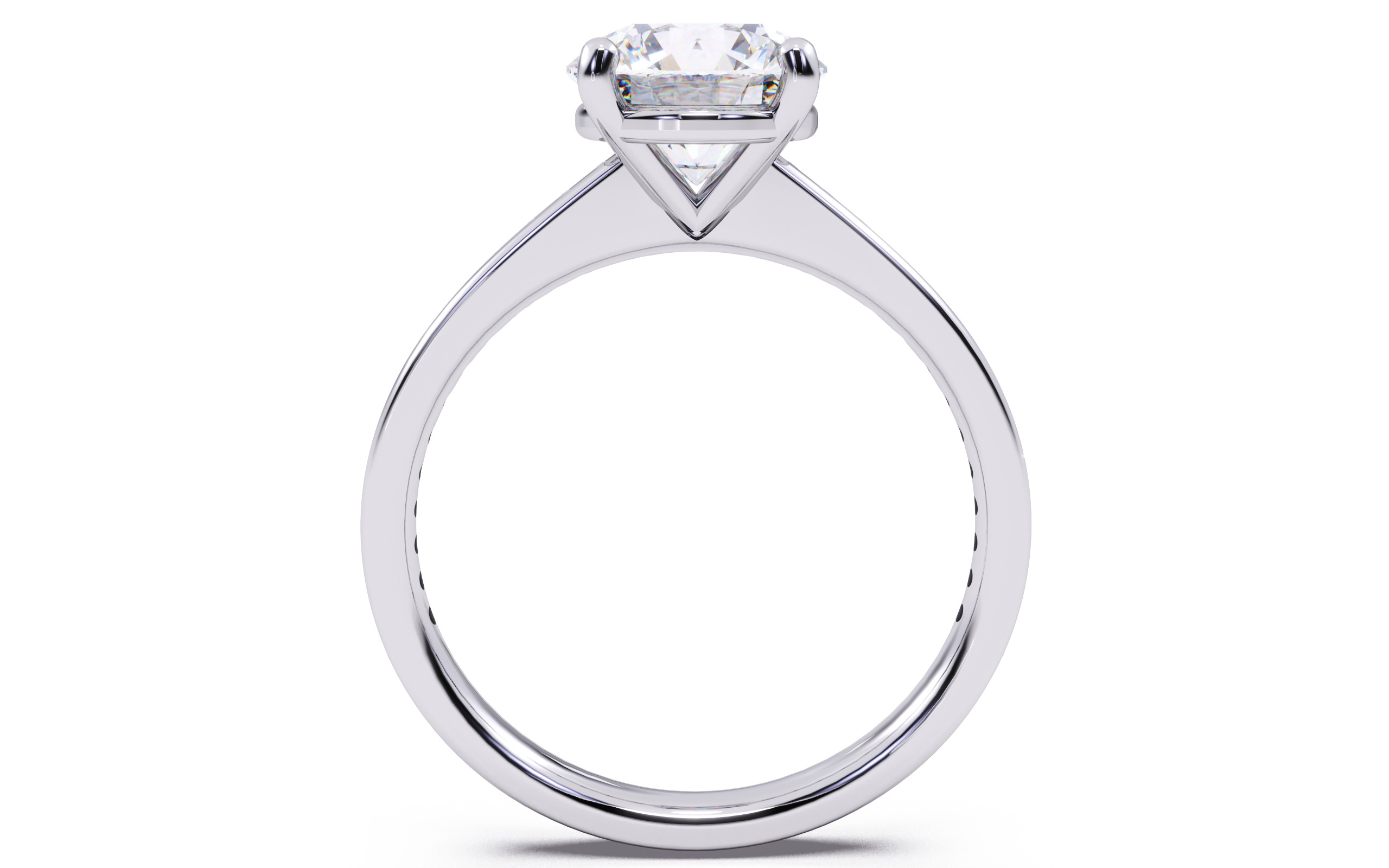 Round Diamond Channel Setting Solitaire Ring 3D print model_8