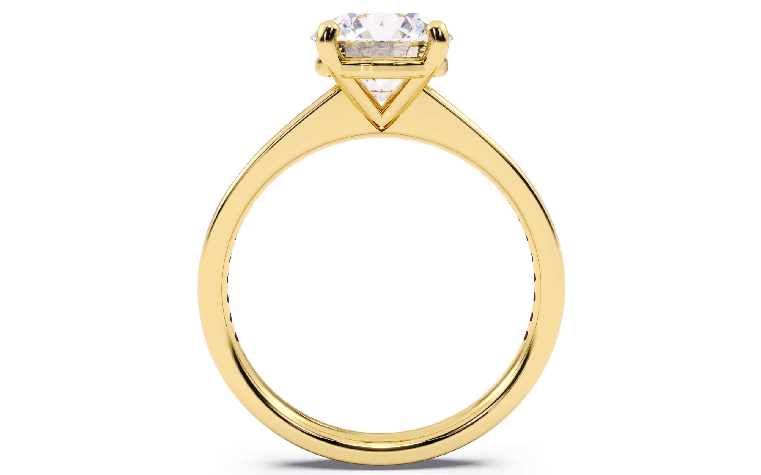 Round Diamond Channel Setting Solitaire Ring 3D print model_10