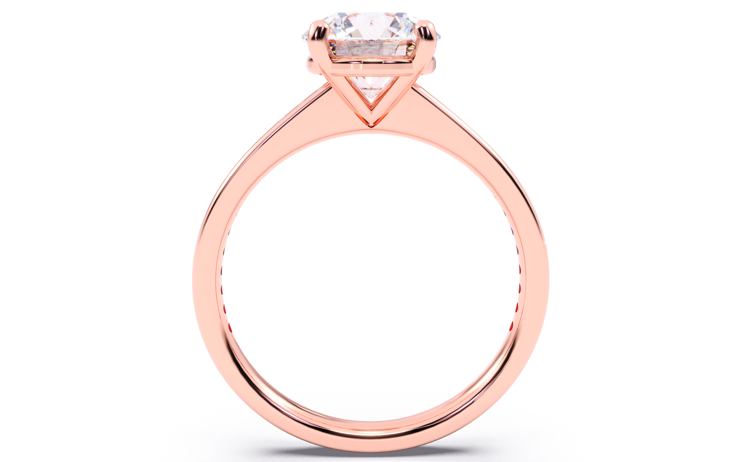 Round Diamond Channel Setting Solitaire Ring 3D print model_13