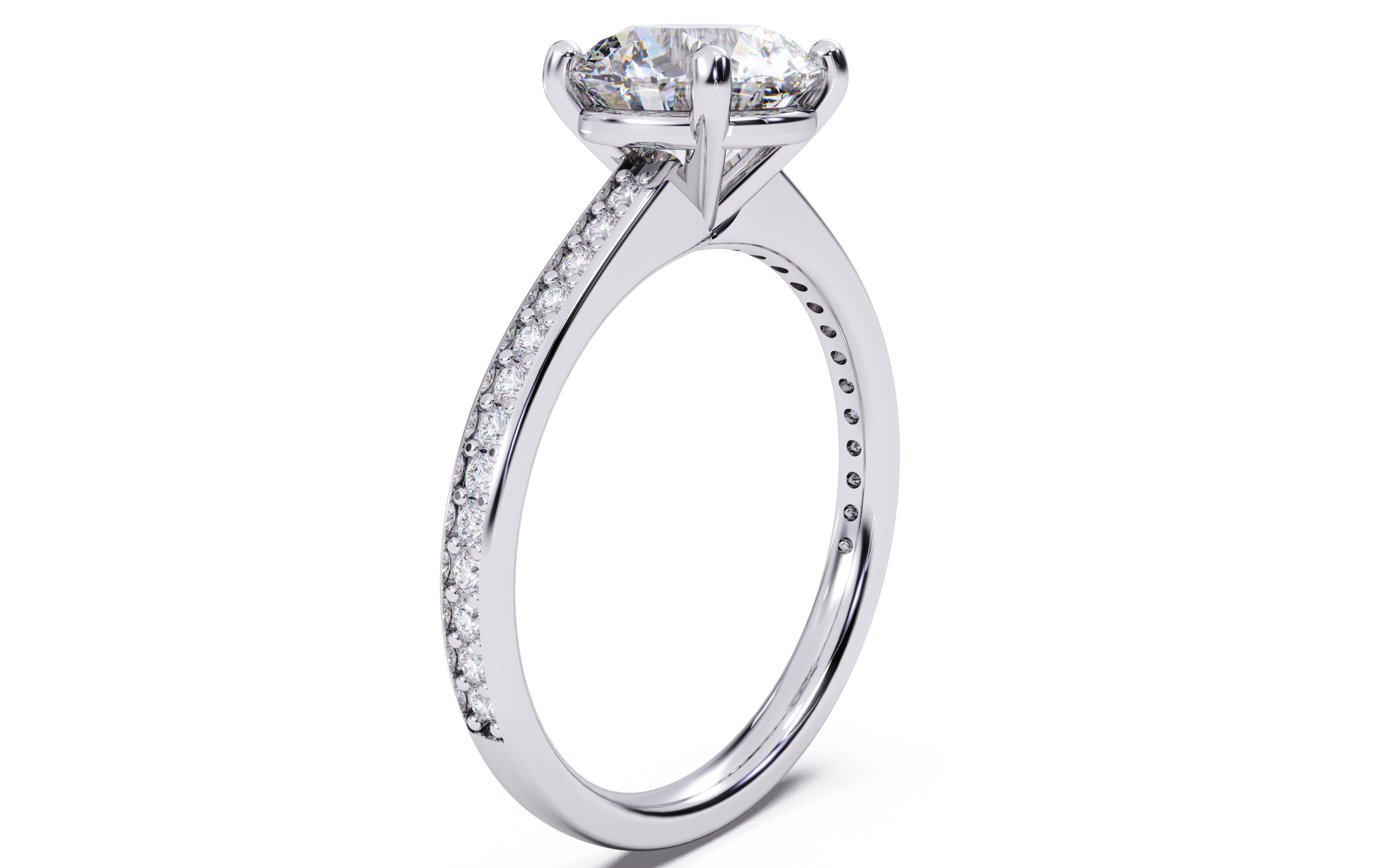 Round Diamond Channel Setting Solitaire Ring 3D print model_18