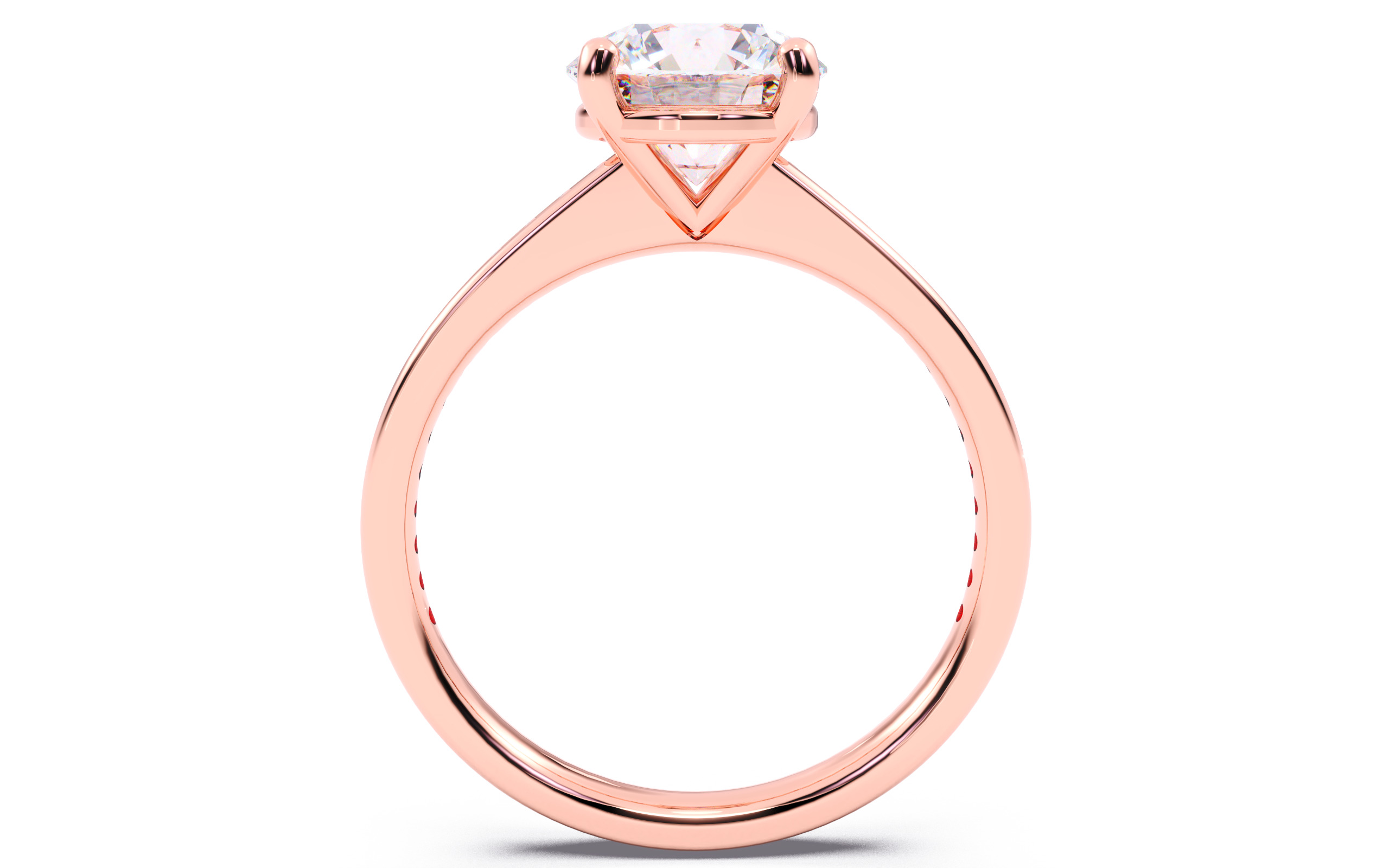 Round Diamond Channel Setting Solitaire Ring 3D print model_12
