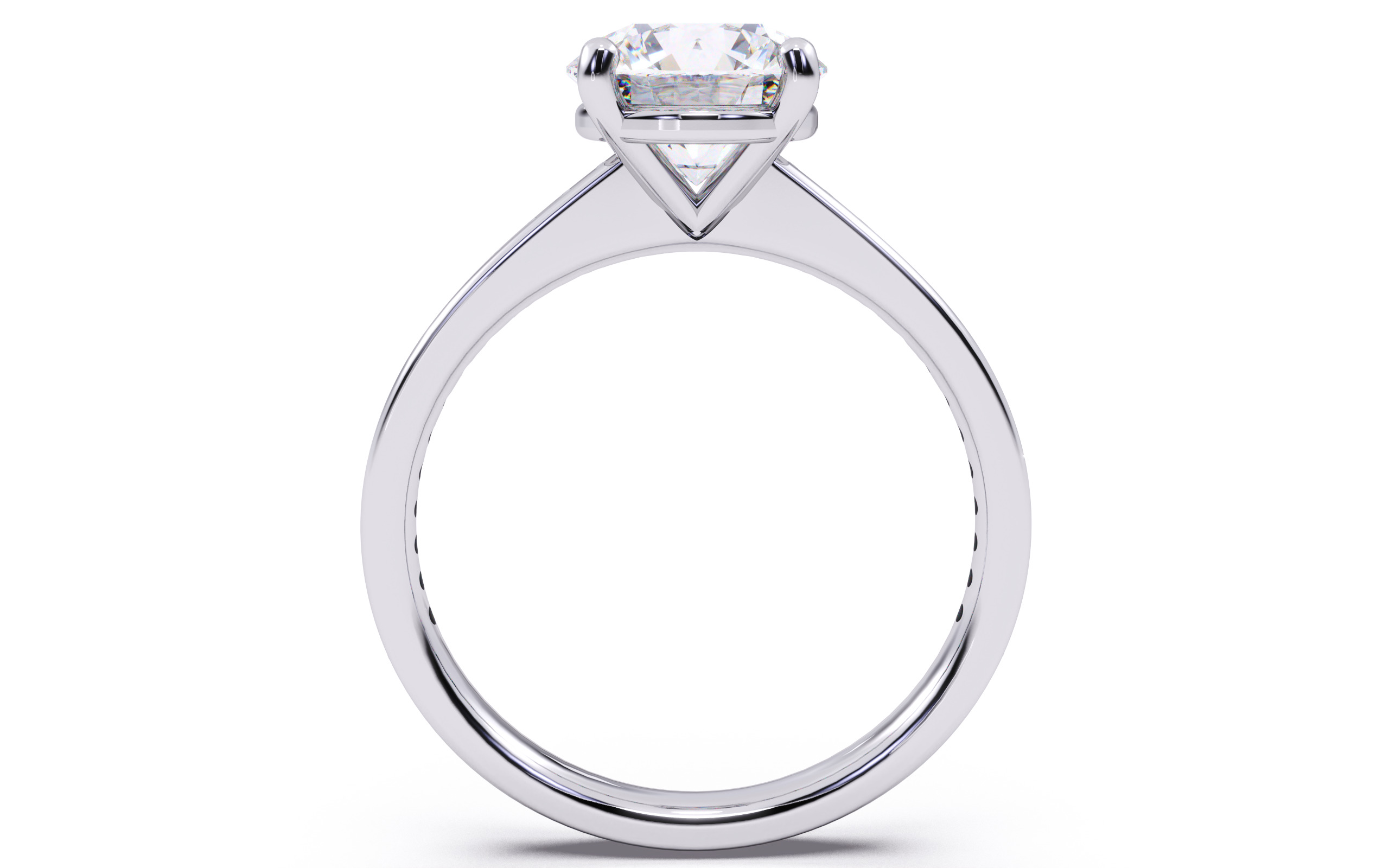 Round Diamond Channel Setting Solitaire Ring 3D print model_9