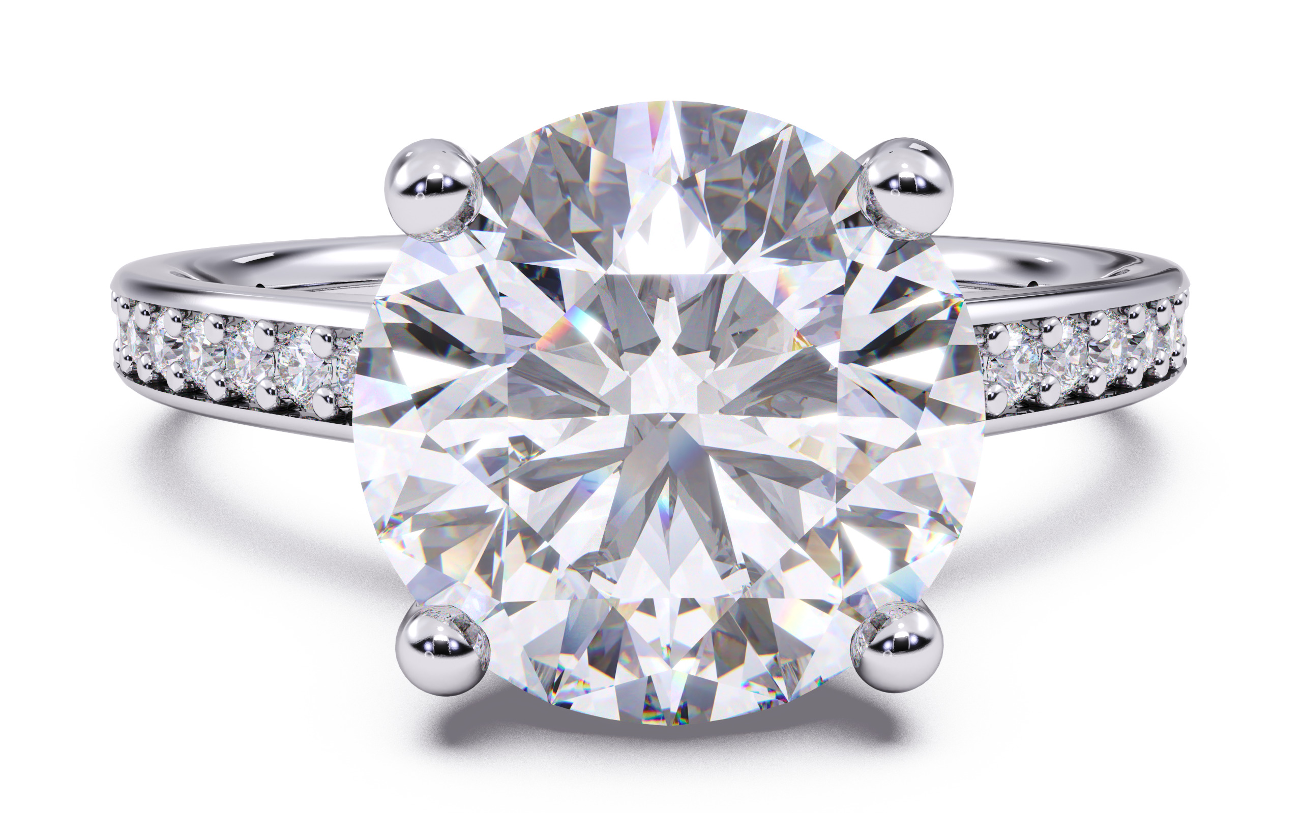 Round Diamond Channel Setting Solitaire Ring 3D print model_2