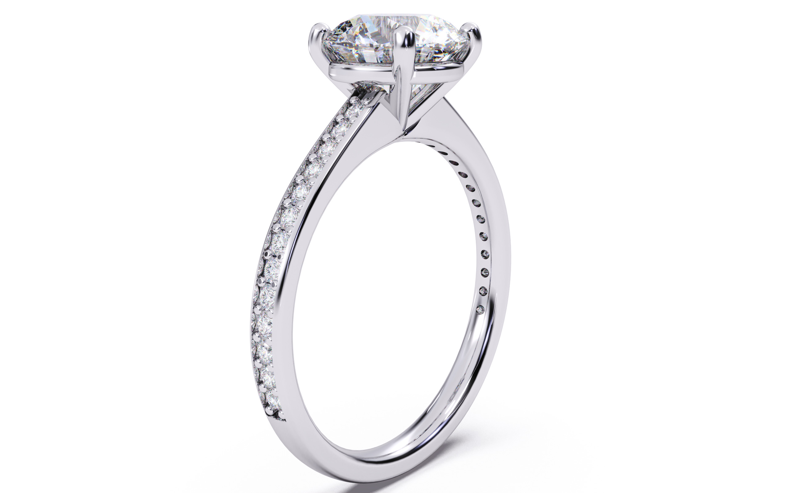 Round Diamond Channel Setting Solitaire Ring 3D print model_19