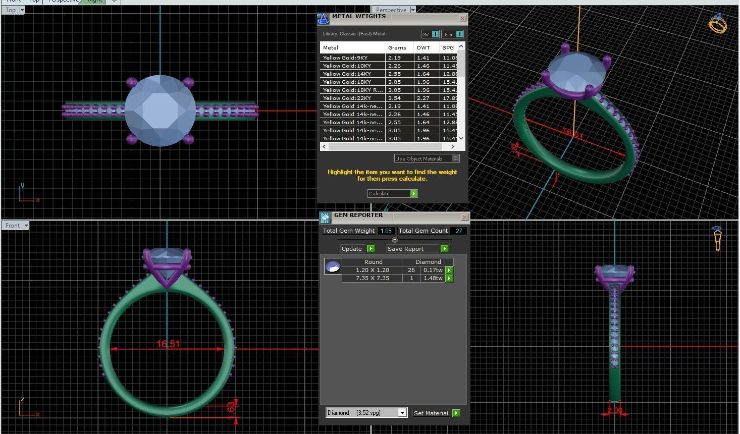 Round Diamond Channel Setting Solitaire Ring 3D print model_3