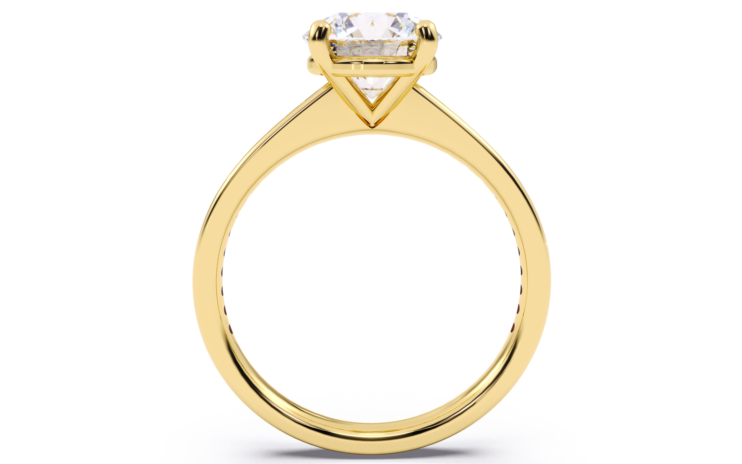 Round Diamond Channel Setting Solitaire Ring 3D print model_11