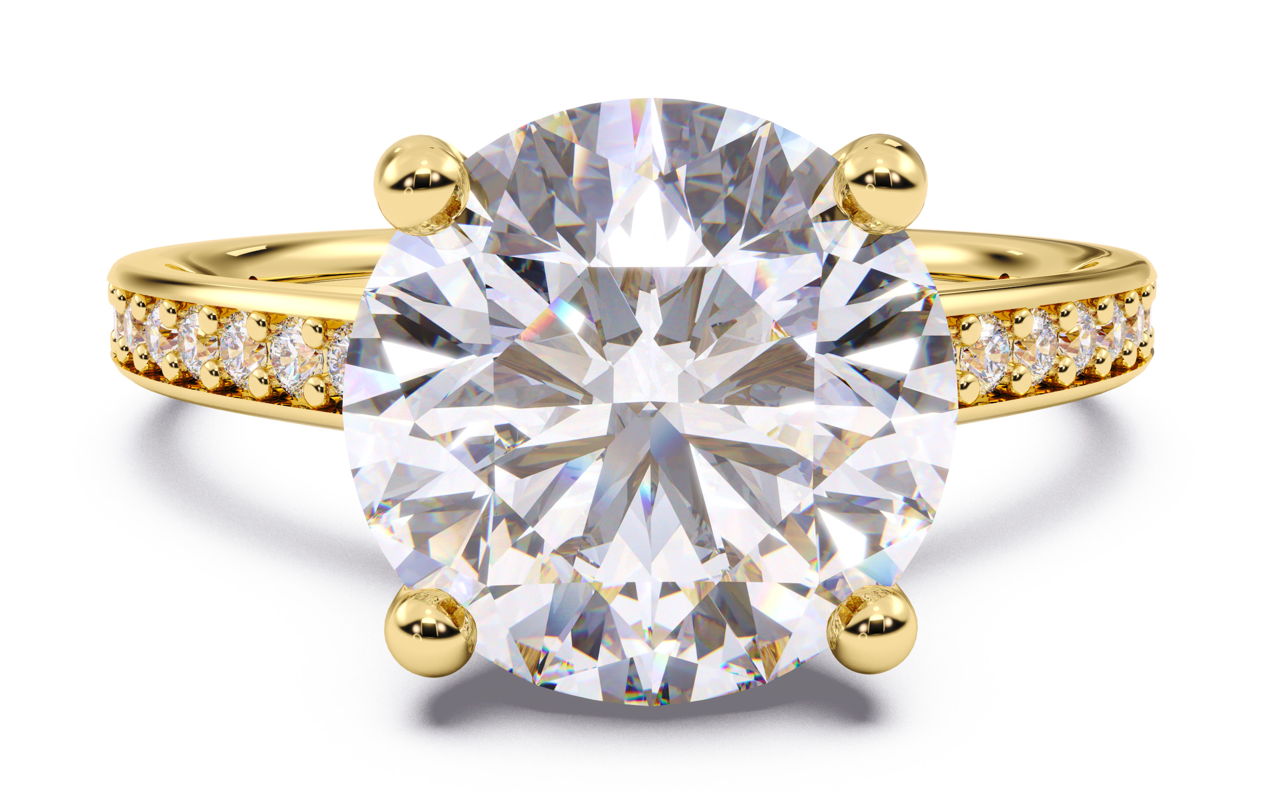 Round Diamond Channel Setting Solitaire Ring 3D print model_1