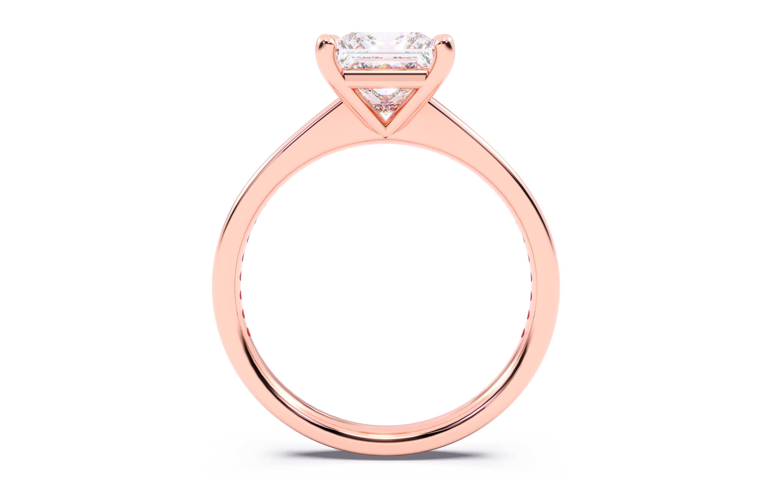 Princess Diamond Channel Setting Solitaire Ring 3D print model_8