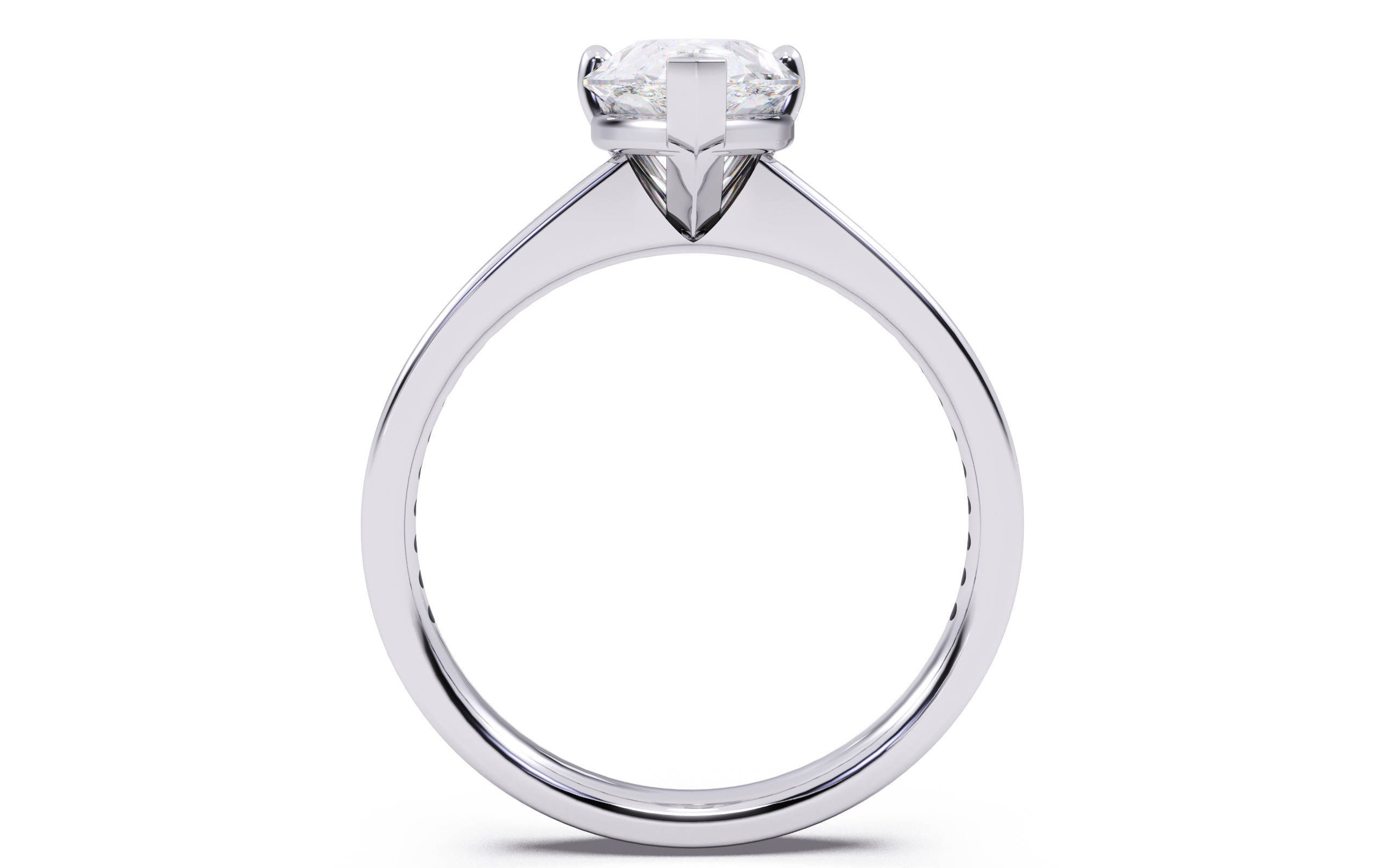 Pear Diamond Channel Setting Solitaire Ring 3D print model_10