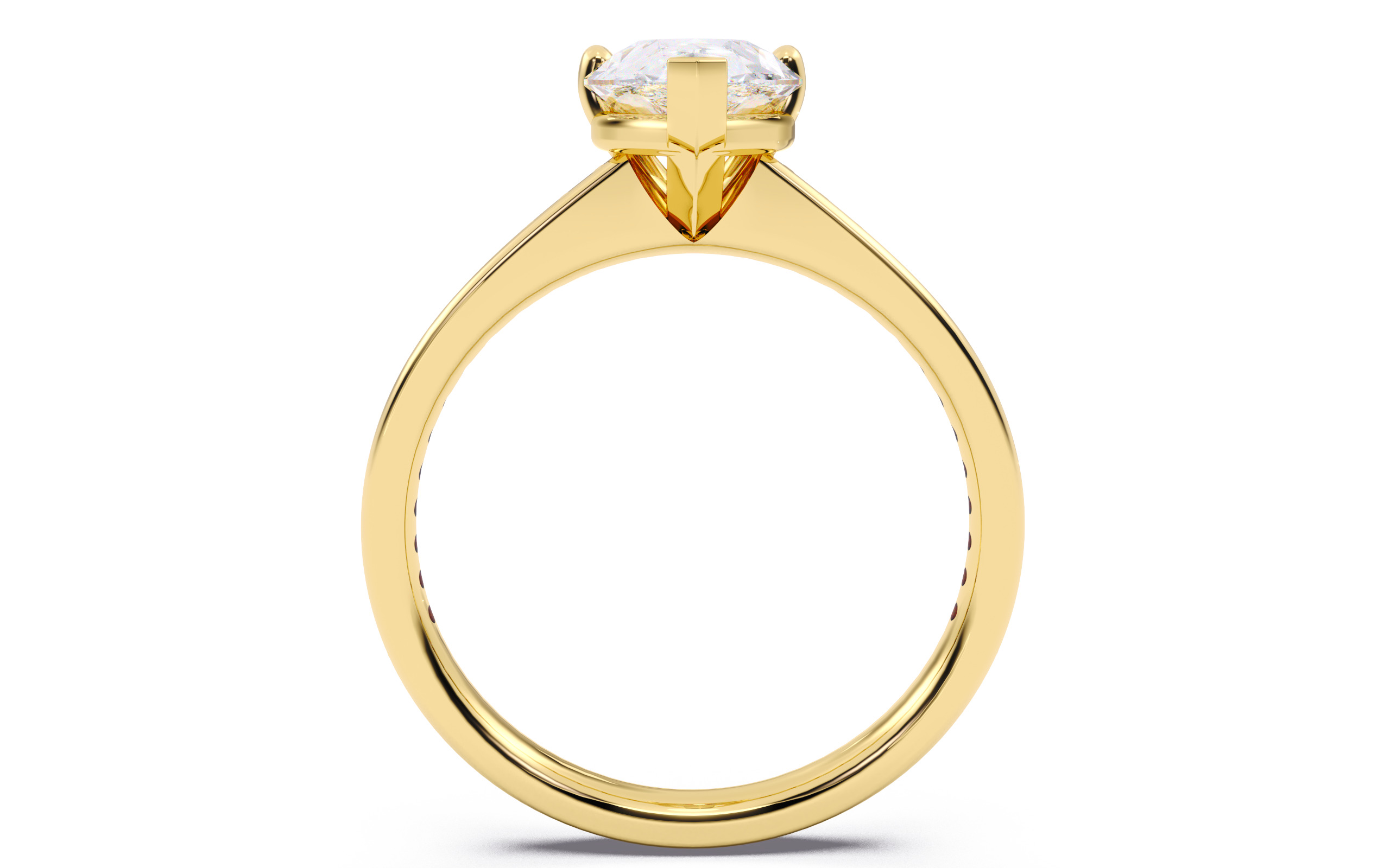 Pear Diamond Channel Setting Solitaire Ring 3D print model_8