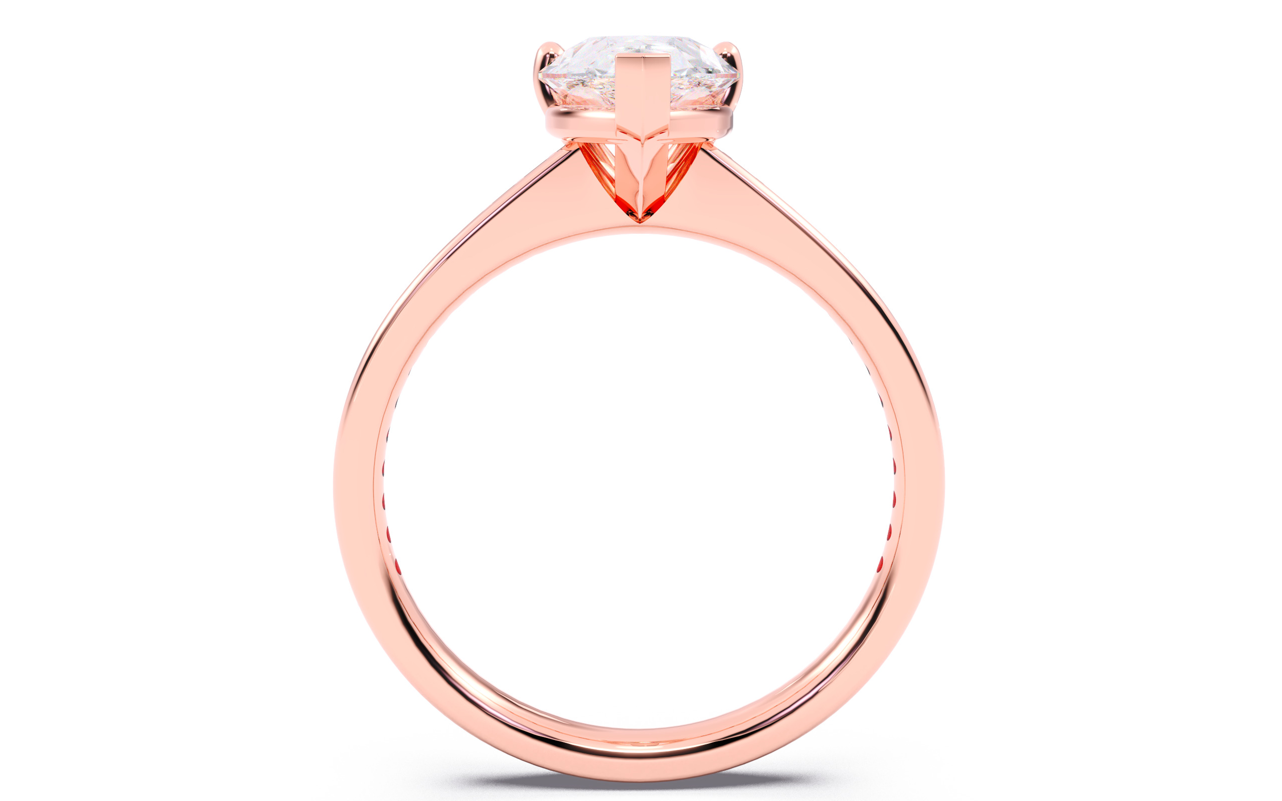 Pear Diamond Channel Setting Solitaire Ring 3D print model_12
