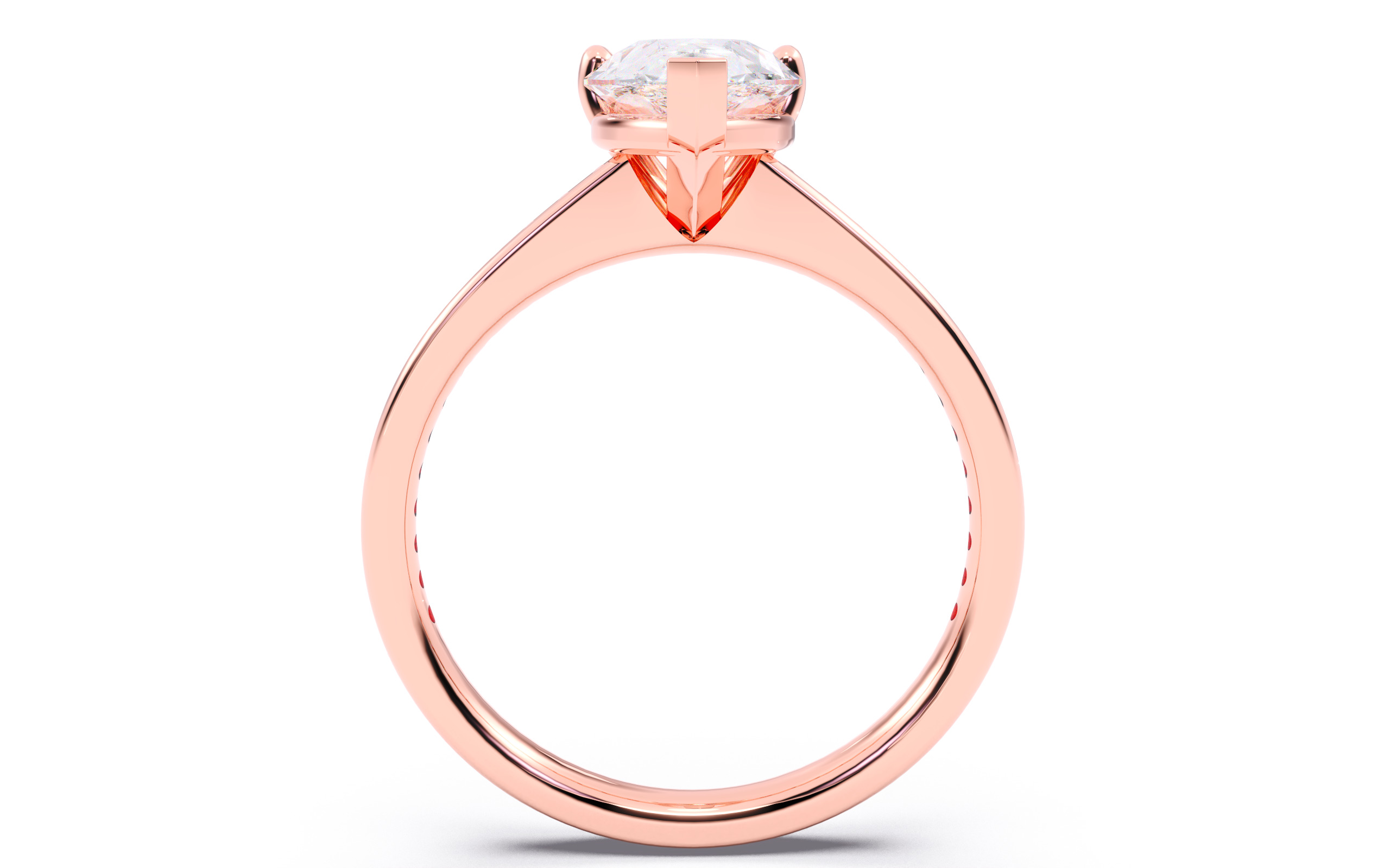 Pear Diamond Channel Setting Solitaire Ring 3D print model_13