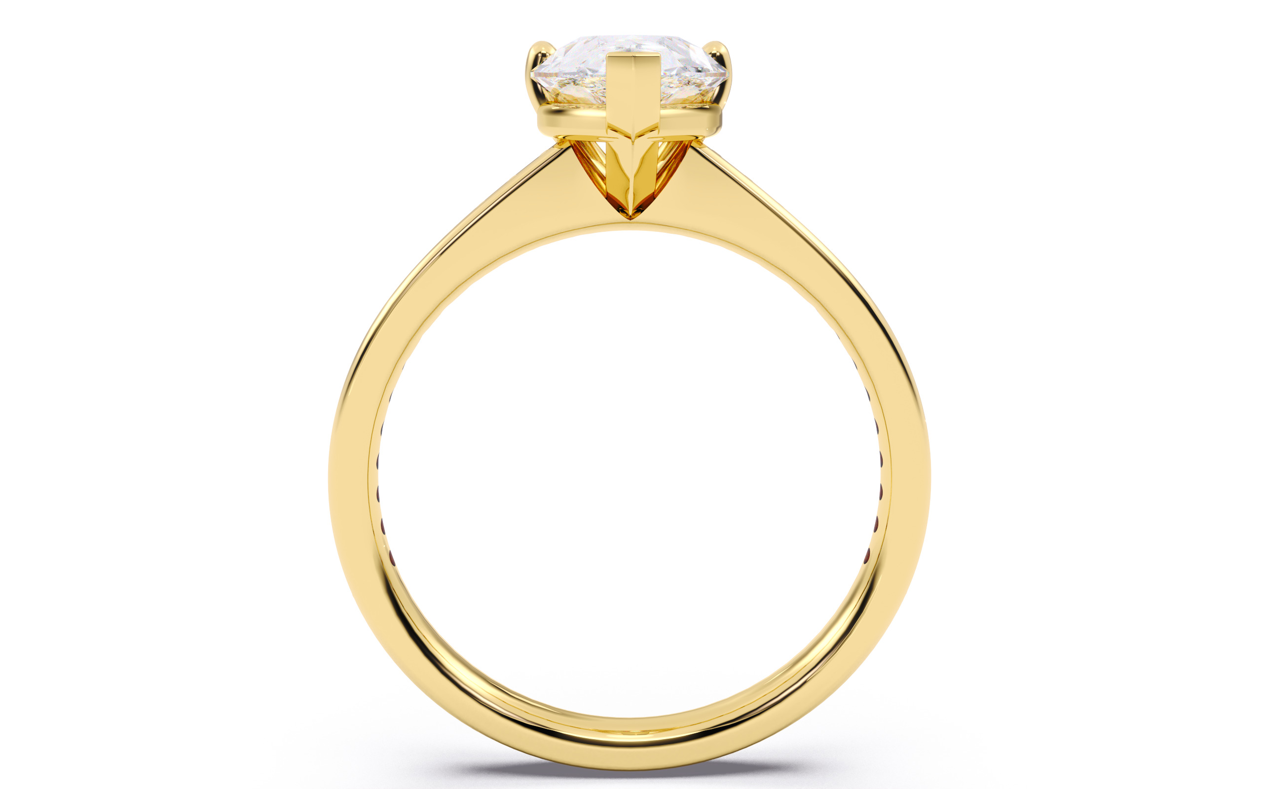 Pear Diamond Channel Setting Solitaire Ring 3D print model_9