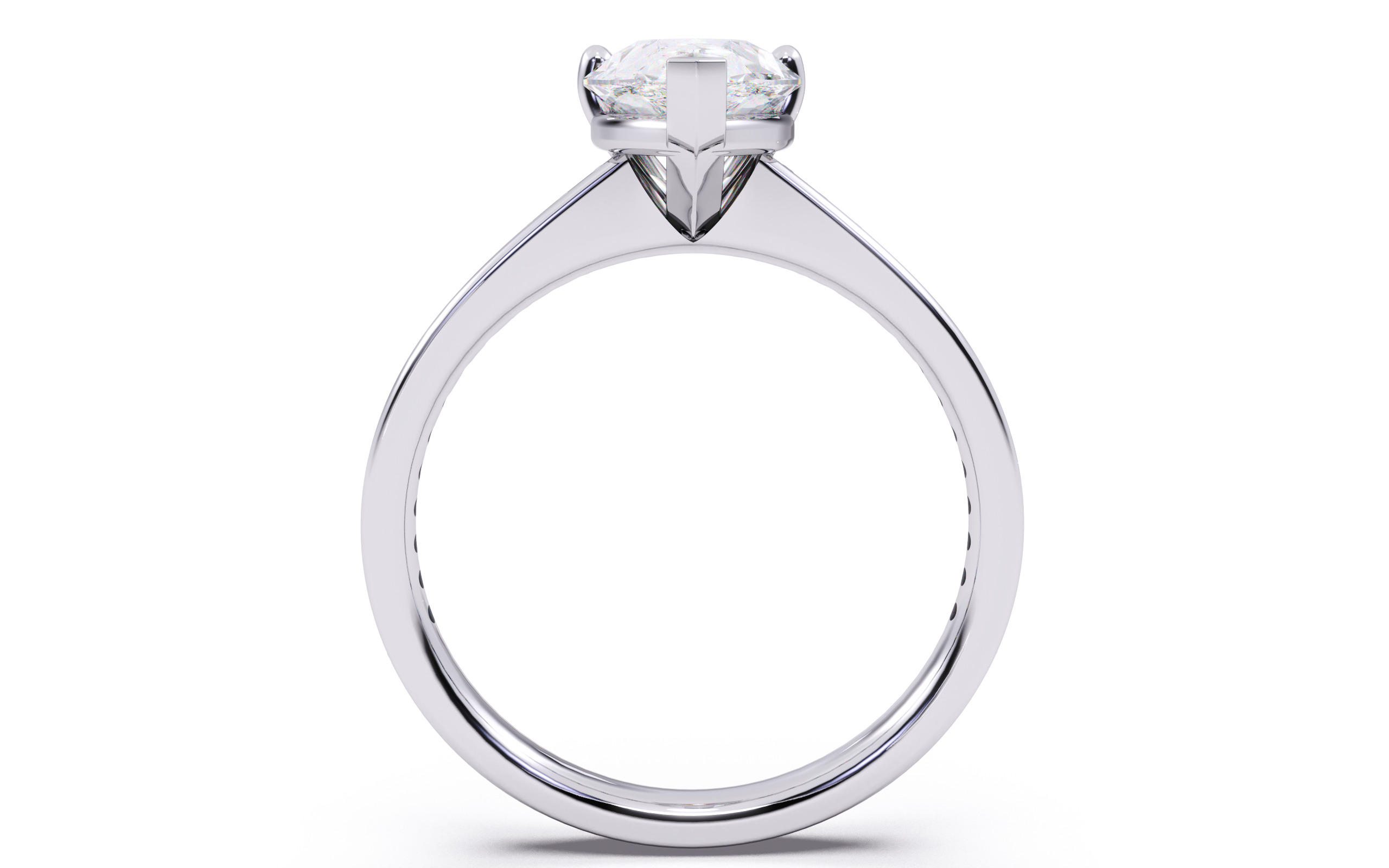 Pear Diamond Channel Setting Solitaire Ring 3D print model_11