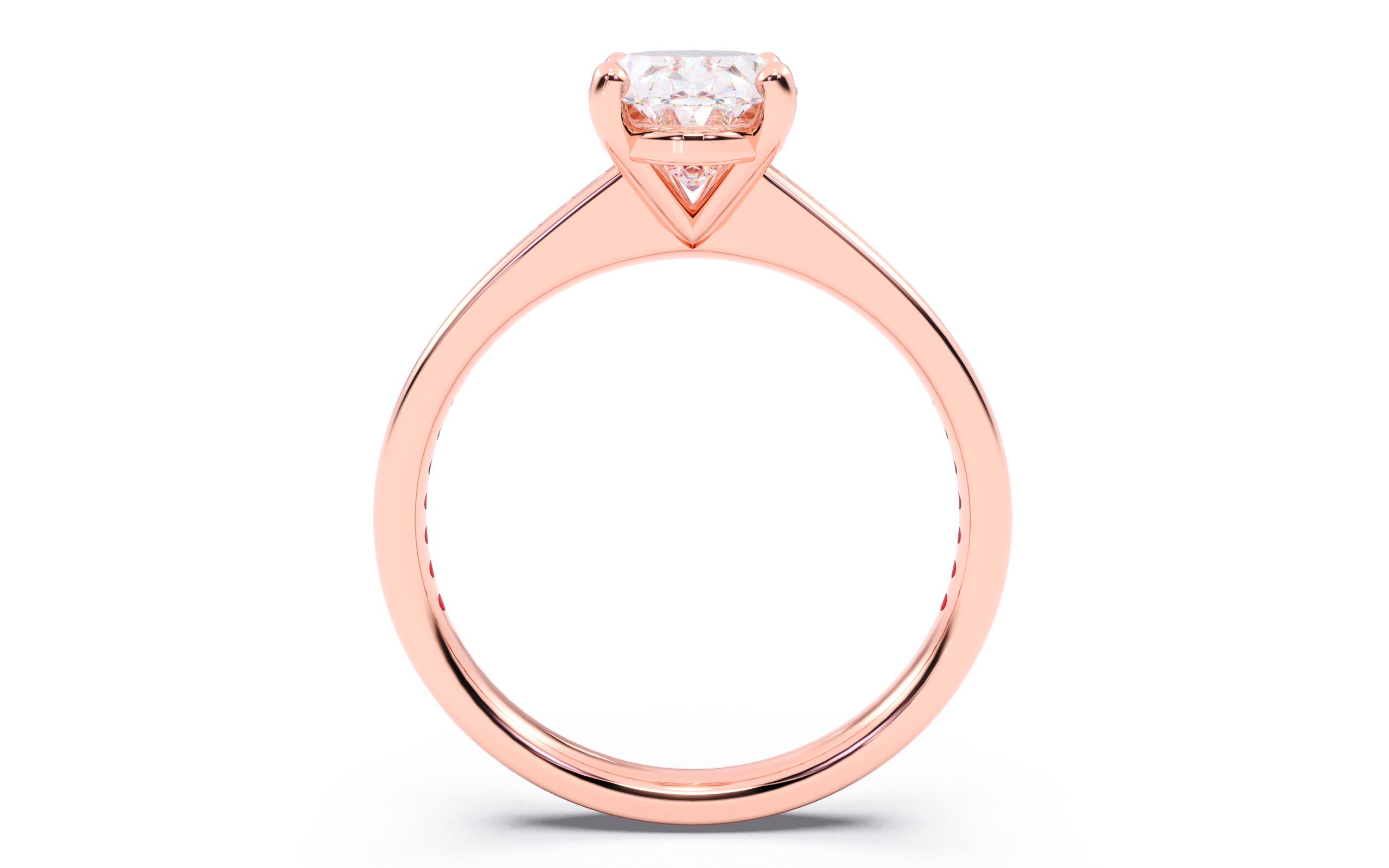 Oval Diamond Channel Setting Solitaire Ring 3D print model_11