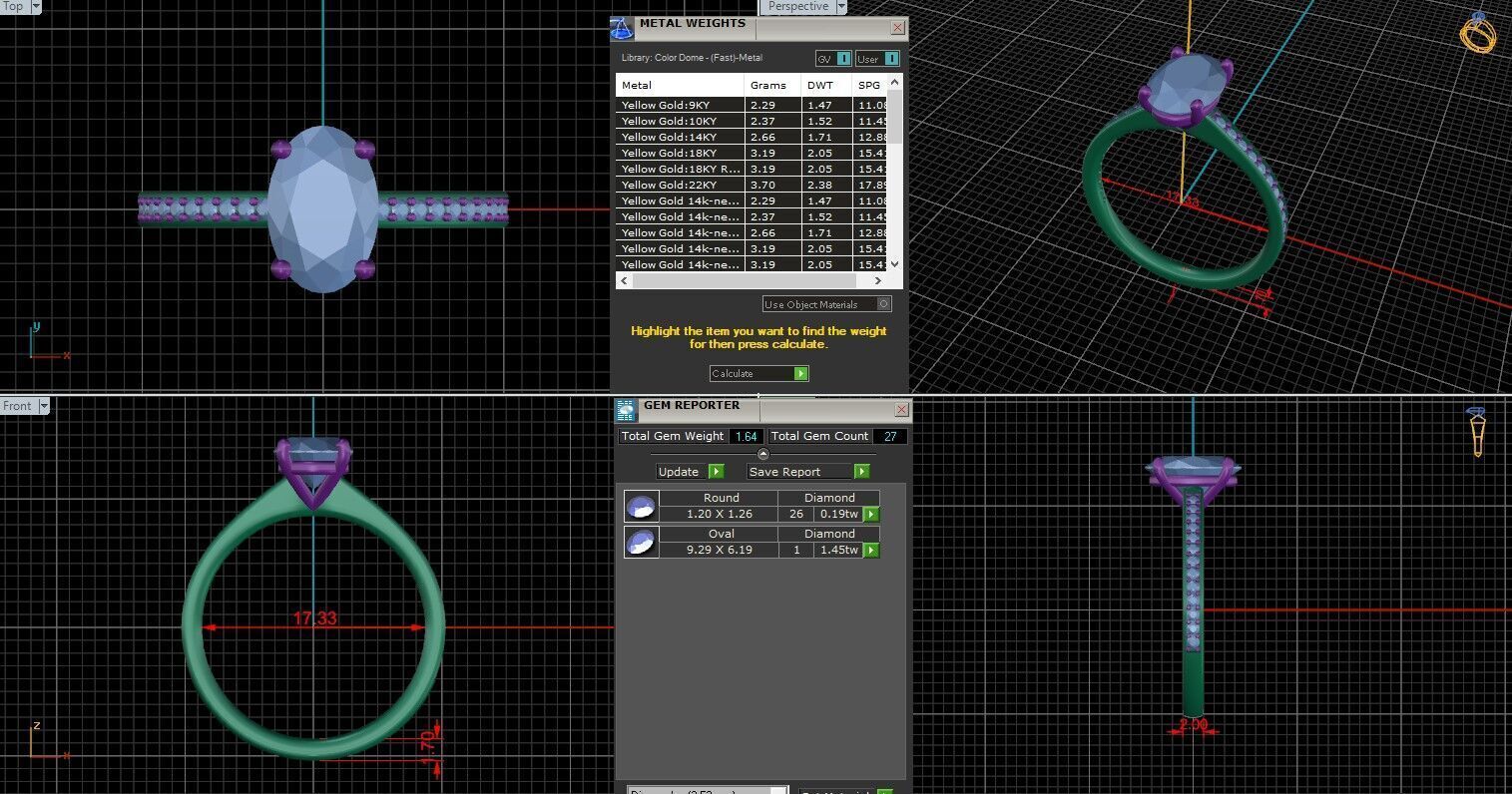 Oval Diamond Channel Setting Solitaire Ring 3D print model_21