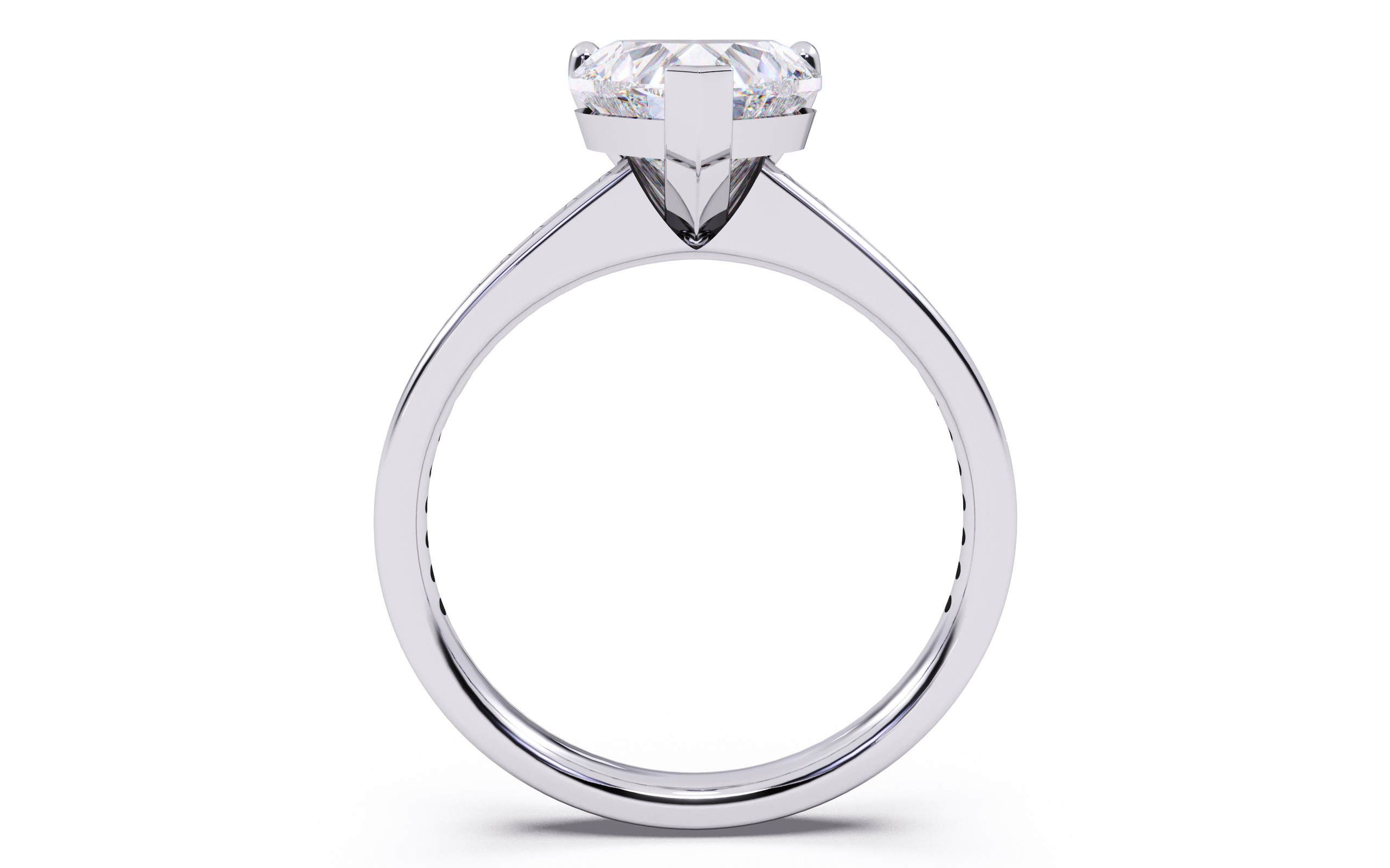 Heart Diamond Channel Setting Solitaire Ring  3D print model_13