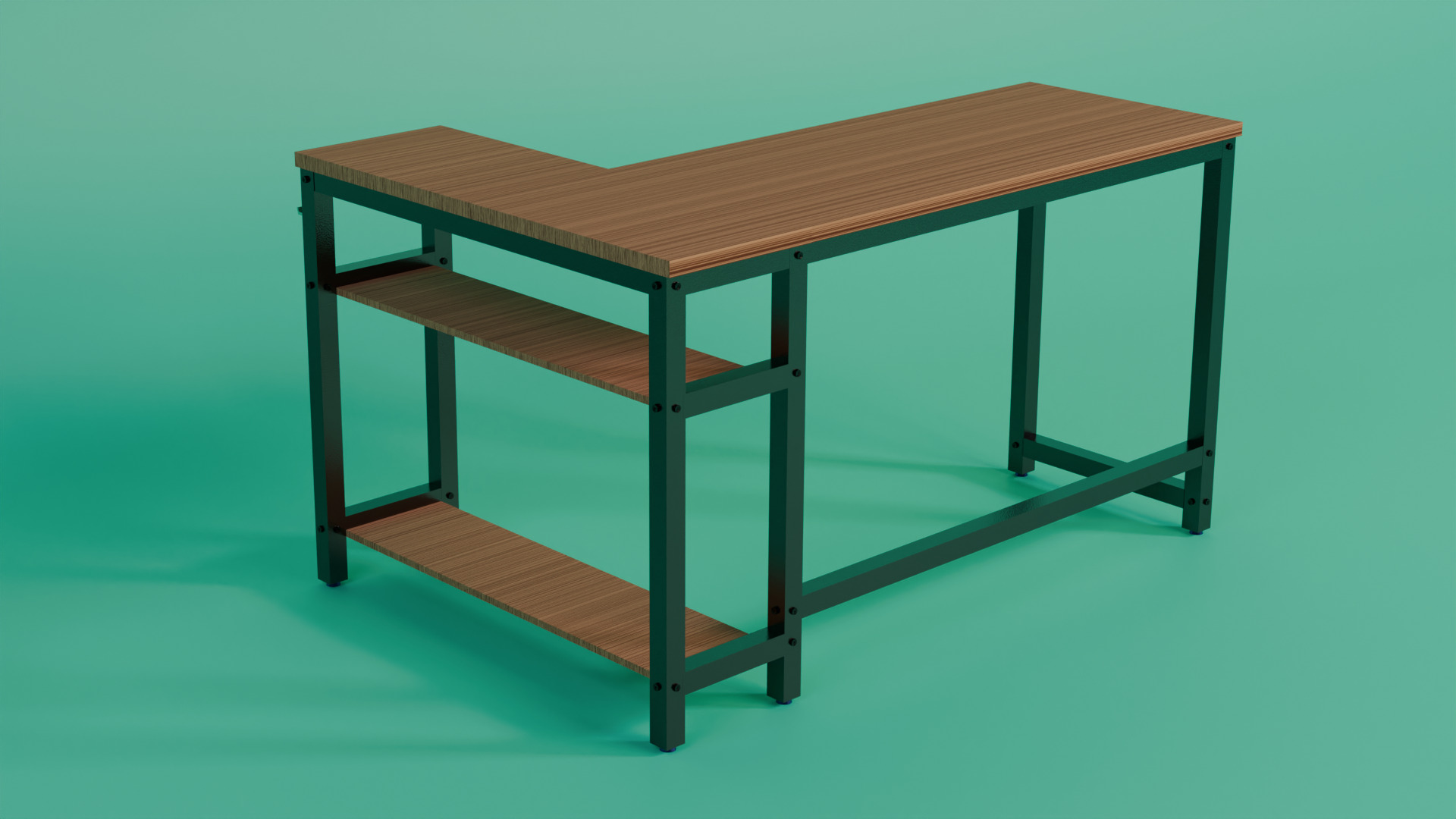 Simple desk 3D model_3