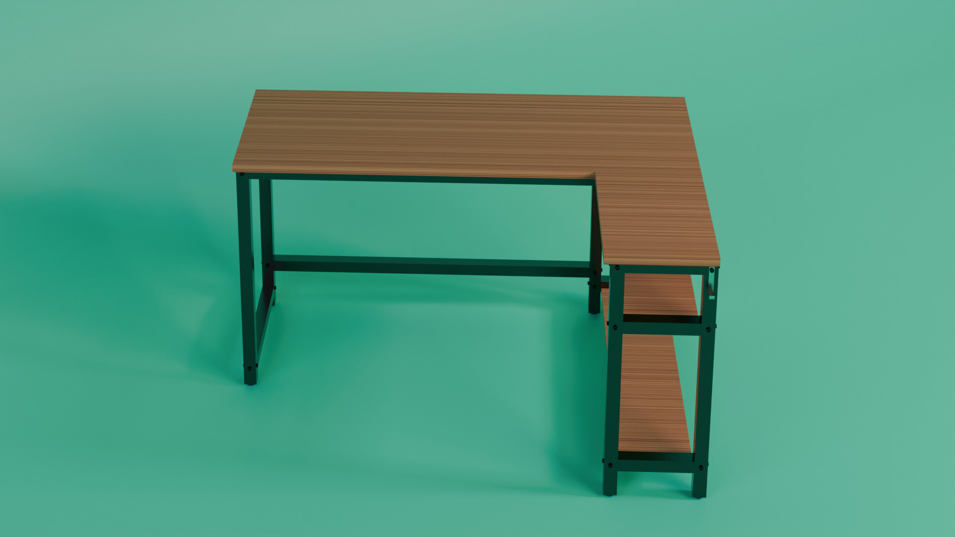 Simple desk 3D model_2